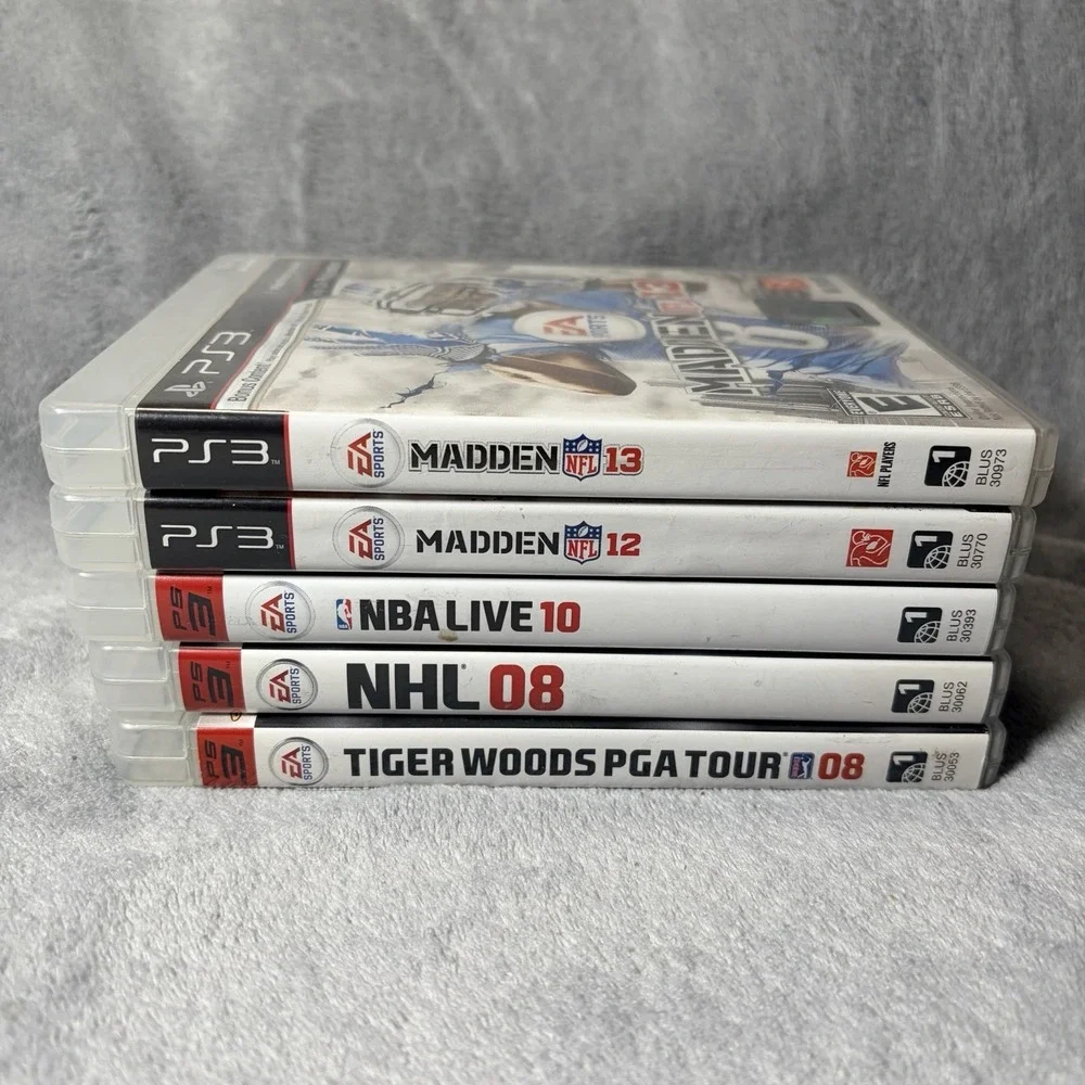 PS3 Sports games lot of 5 (MADDEN, NHL, NBA, PGA TOUR)-PREOWNED